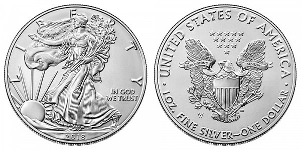 2018 W Burnished Uncirculated American Silver Eagle 