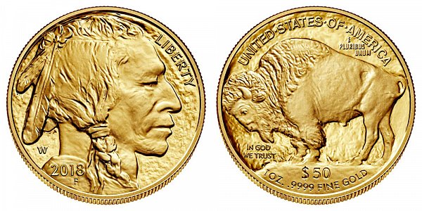 2018 W Proof One Ounce Gold American Buffalo - 1 oz Gold $50 