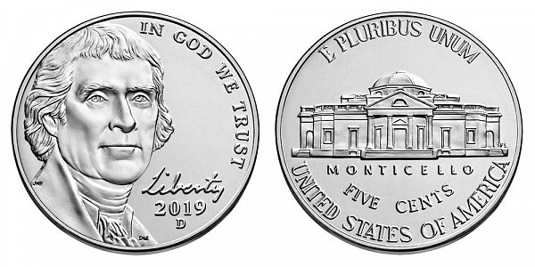 2019 D Jefferson Nickel