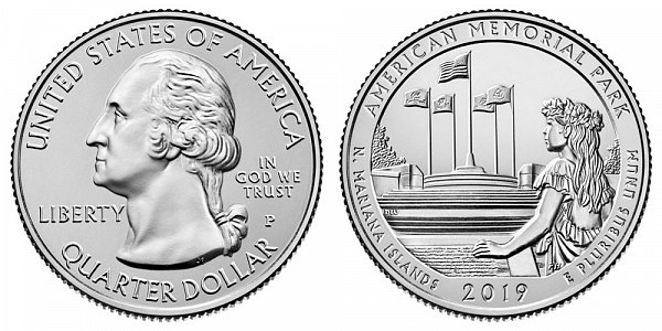 2019 P American Memorial Park Quarter - Northern Mariana Islands