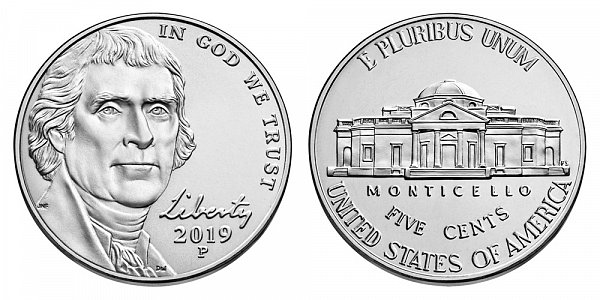 2019 P Jefferson Nickel 