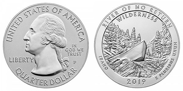 2019 P River Of No Return 5 Ounce Burnished Uncirculated Coin - 5 oz Silver 