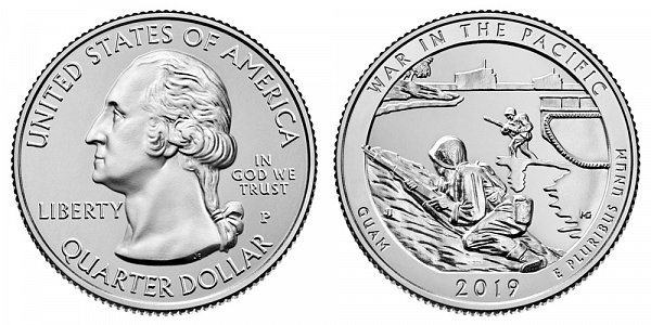 2019 P War In The Pacific National Historical Park Quarter - Guam 