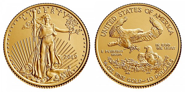 2019 Quarter Ounce American Gold Eagle Bullion - 1/4 oz Gold $10 