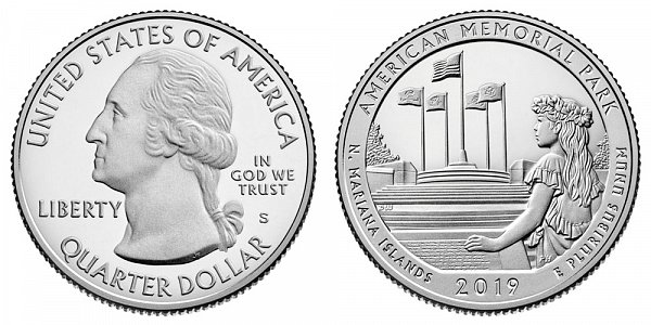 2019 S Proof American Memorial Park Quarter - Northern Mariana Islands