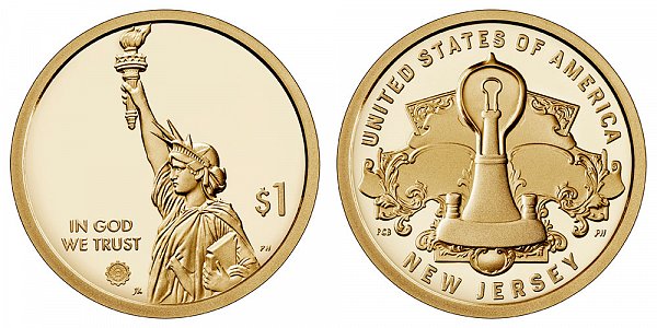 2019 S Proof New Jersey American Innovation Dollar