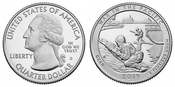 2019 S Proof War In The Pacific National Historical Park Quarter - Guam 