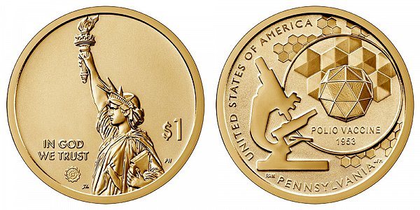 2019 S Reverse Proof Pennsylvania American Innovation Dollar