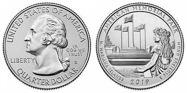 2019 S Uncirculated American Memorial Park Quarter - Northern Mariana Islands