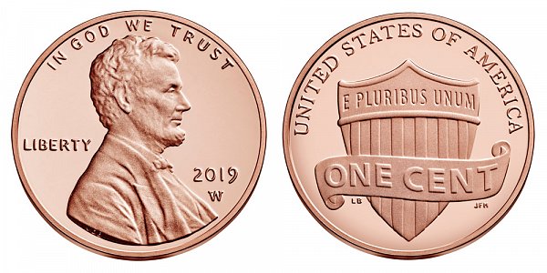 2019 W Proof Lincoln Shield Cent Penny - West Point 