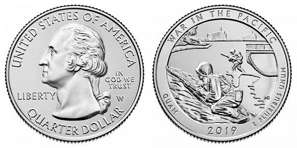 2019 W War In The Pacific National Historical Park Quarter - Guam 