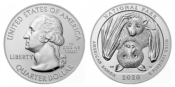 2020 American Samoa National Park 5 Ounce Bullion Coin - 5 oz Silver 