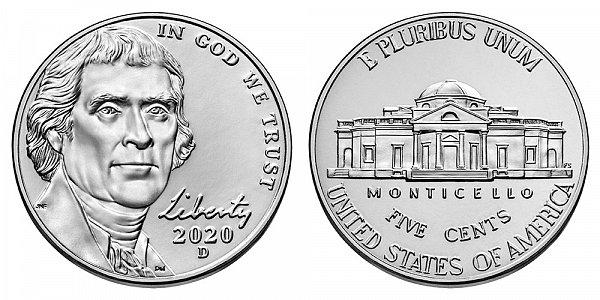 2020 D Jefferson Nickel