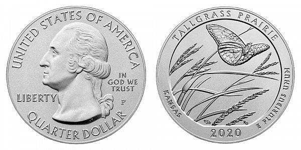 2020 P Tallgrass Prairie 5 Ounce Burnished Uncirculated Coin - 5 oz Silver 