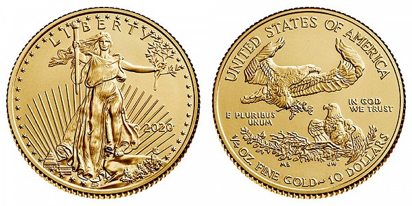 2020 Quarter Ounce American Gold Eagle Bullion - 1/4 oz Gold $10 