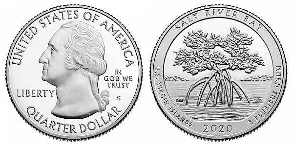 2020 S Silver Proof Salt River Bay Quarter - US Virgin Islands