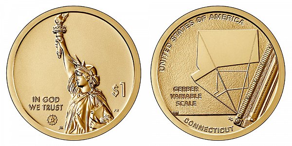 2020 S Reverse Proof Connecticut American Innovation Dollar