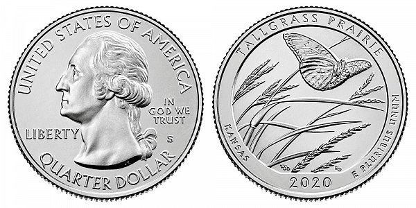 2020 S Uncirculated Edition Tallgrass Prairie Quarter - Kansas 