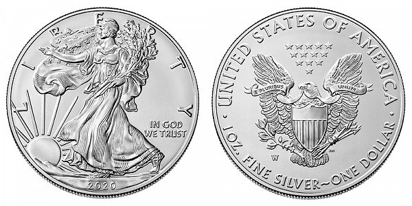 2020 W Burnished Uncirculated American Silver Eagle 