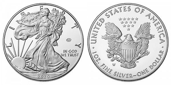 2020 W Proof End of World War II 75th Anniversary American Silver Eagle 