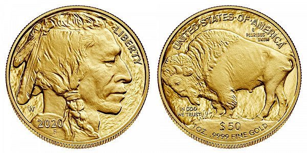 2020 W Proof One Ounce Gold American Buffalo - 1 oz Gold $50 