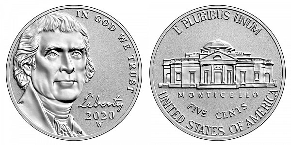 2020 W Reverse Proof Jefferson Nickel