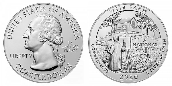 2020 Weir Farm 5 Ounce Bullion Coin - 5 oz Silver 