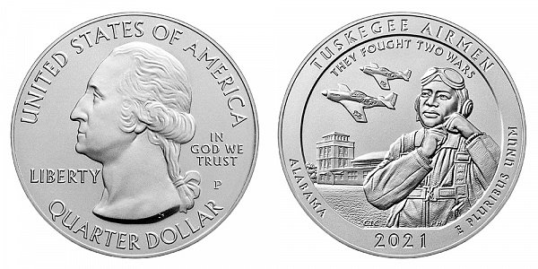 2021 P Tuskegee Airmen 5 Ounce Burnished Uncirculated Coin - 5 oz Silver 