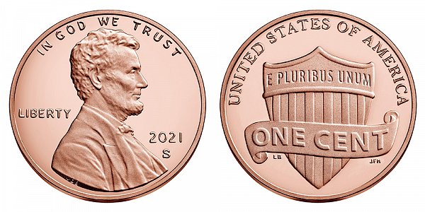 2021 S Proof Lincoln Shield Cent Penny 