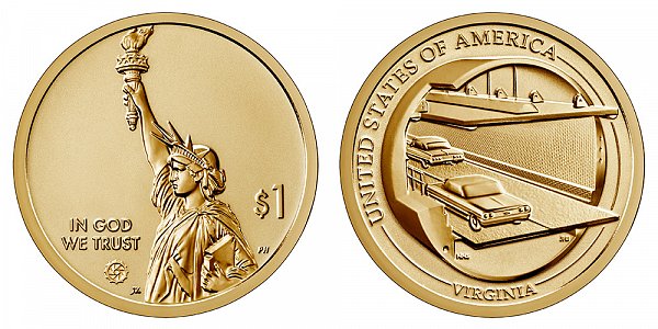 2021 S Reverse Proof Virginia American Innovation Dollar 