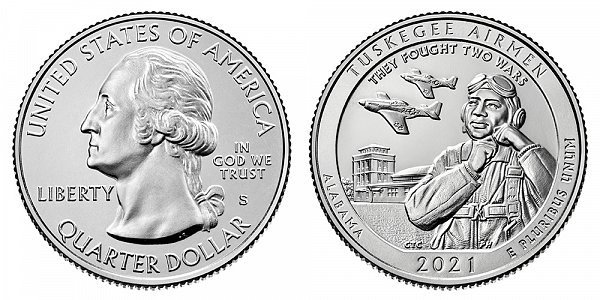 2021 S Uncirculated Edition Tuskegee Airmen Quarter - Alabama 