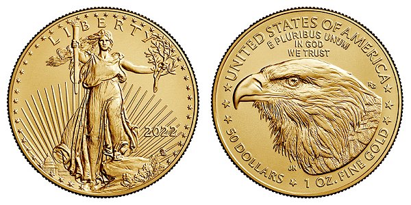 2022 Bullion One Ounce American Gold Eagle - 1 oz Gold $50 