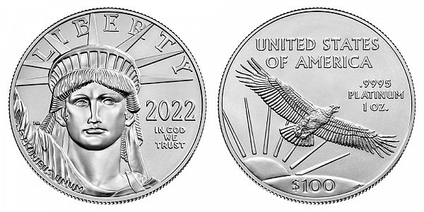 2022 American Platinum Eagle - Brilliant Uncirculated $100 1oz One Ounce Platinum Bullion 