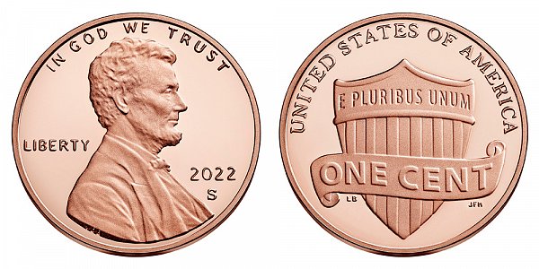 2022 S Proof Lincoln Shield Cent Penny 