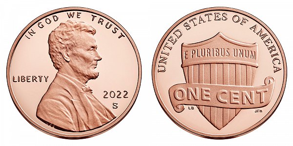 2022 S Proof Lincoln Shield Cent Penny