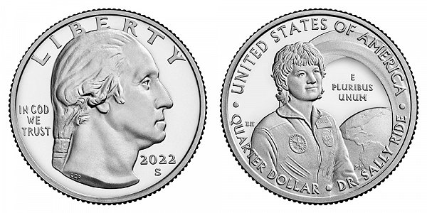 2022 S Silver Proof Sally Ride American Women Quarter