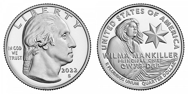 2022 S Proof Wilma Mankiller American Women Quarter 