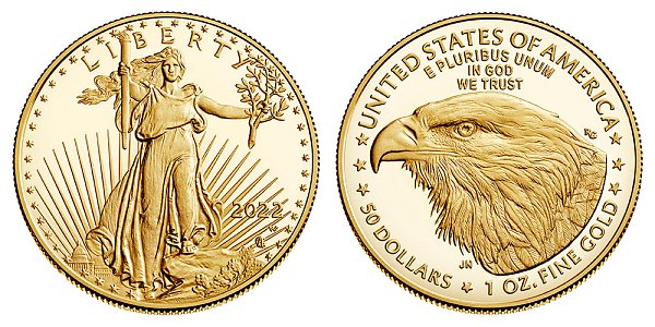 2022 W Proof One Ounce American Gold Eagle - 1 oz Gold $50 