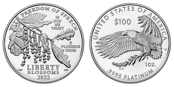 2022 W Proof One Ounce American Platinum Eagle - 1 oz Platinum $100 