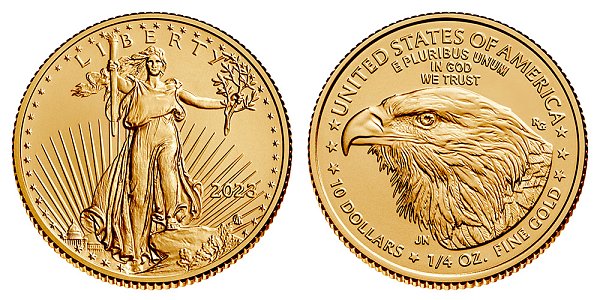 2023 Quarter Ounce American Gold Eagle Bullion - 1/4 oz Gold $10 
