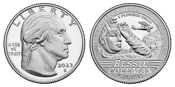 2023 S Silver Proof Bessie Coleman American Women Quarter 