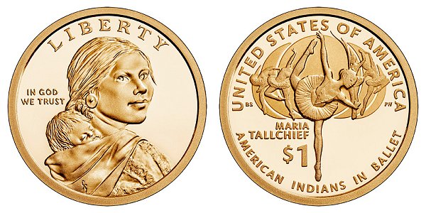 2023 S Proof Sacagawea Native American Dollar - Maria Tallchief 