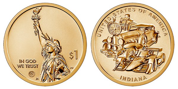 2023 S Reverse Proof Indiana American Innovation Dollar 