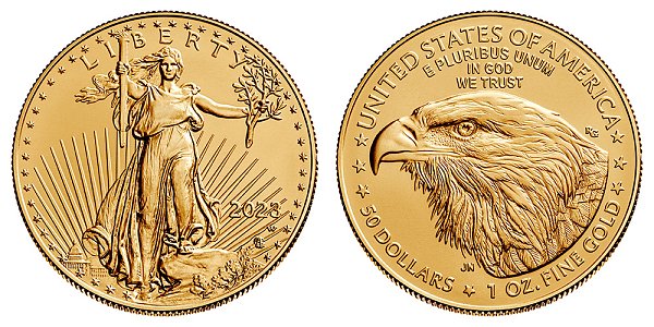 2023 W Burnished Uncirculated One Ounce American Gold Eagle - 1 oz Gold $50 
