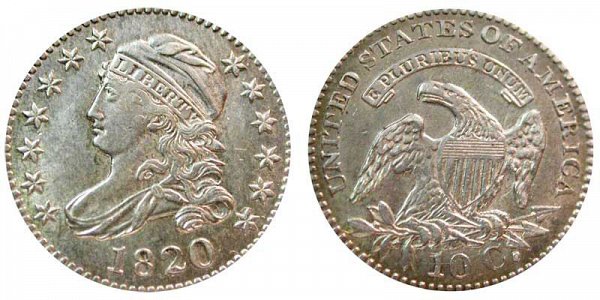 1820 Large 0 Capped Bust Dime