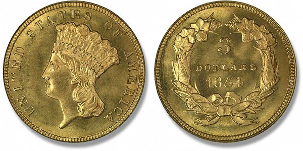 $3 Dollar Gold Indian Princess