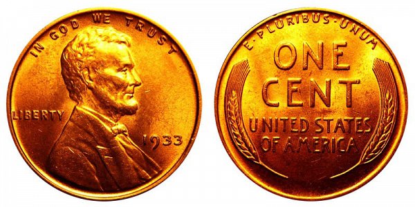 1933 Lincoln Wheat Cent Penny