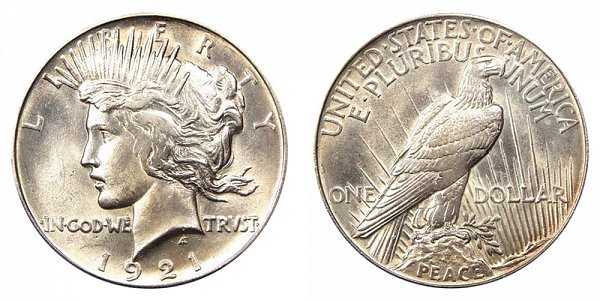 1921 Peace Silver Dollar 