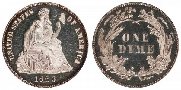 Seated Liberty Dimes Type 4 - Legend on Obverse US Coin
