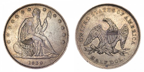 Gobrecht Silver Seated Liberty Half Dollar